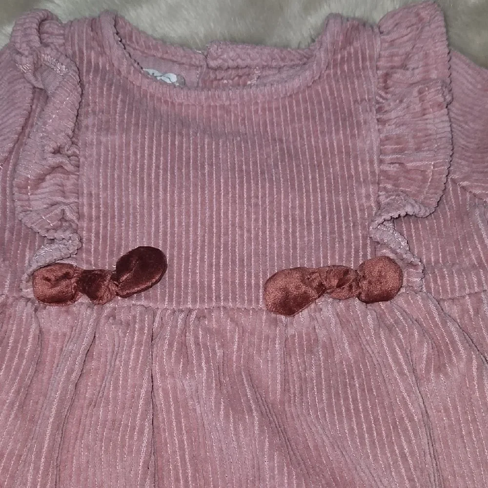 MUD PIE DUSTY PINK CORDUROY ROMPER, SIZE 3-6 MONTHS